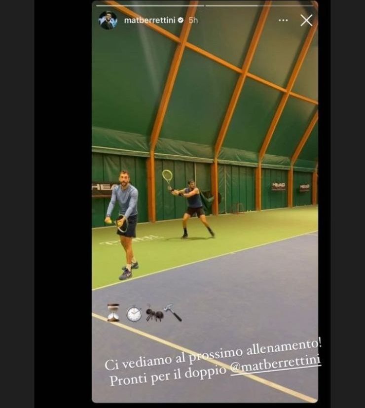 Berrettini Mengoni foto allenamento tennis